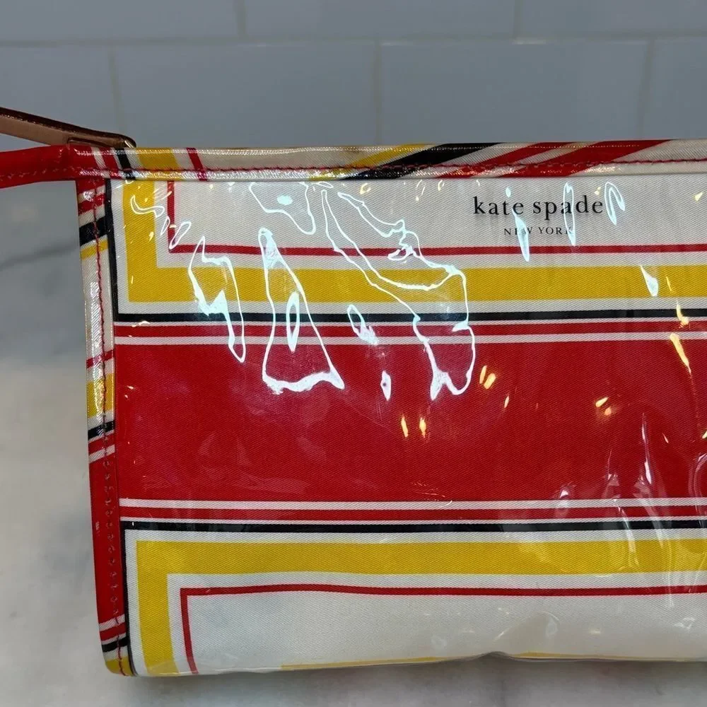 Kate Spade Travel Bag Colorful Geometric Toiletries Cosmetic Case Pouch